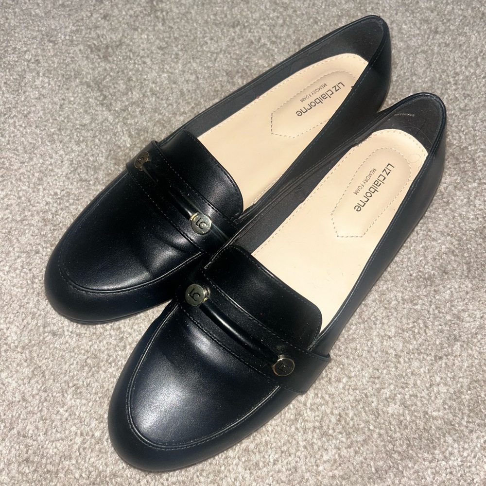 Liz Claiborne Memory Foam Black Flats Size 8